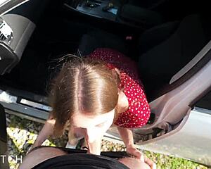 Naughty Road Trip Blowjob Cumshot Facial Adventure!
