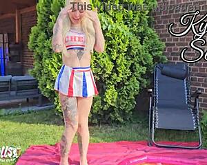 kyra's summer anal gape with milk spew sloppy deepthroat on cock outdoors