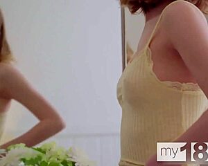 skinny lana broks tries panties then fingers her wet pussy 😏