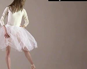 Blonde gymnast demonstrates impressive acrobatic stretches and poses