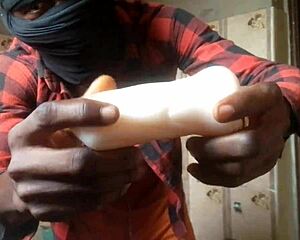 I just rammed my silicone toy vagina hard when home alone with this big cock!