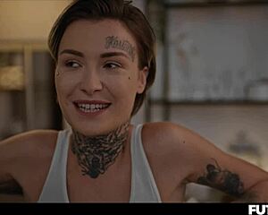 tomboy futa lesbians wrestle and cum in prison sexfight??