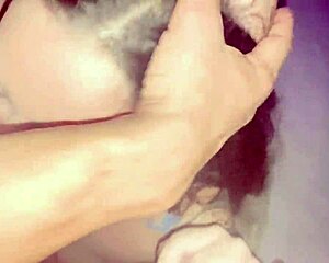 amateur hetero slut kittydj moans taking huge black cock in oiled bisexual threesome humiliating her old hubby