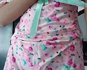 wanna see my sexy pink pajamas on this innocent curvy colleague model?
