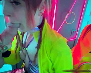public rave bathroom deepthroat choke gag cum swallow sloppy