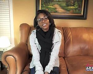 nerdy sylvia in glasses gives sloppy deepthroat and swallows cum