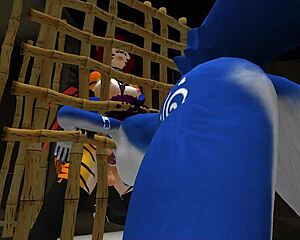 blue vixen shemale fucked hard in latex furry bdsm with deep blowjob action