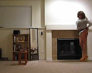 rachel st clair handcuffs herself for a booty bondage display in this unique show