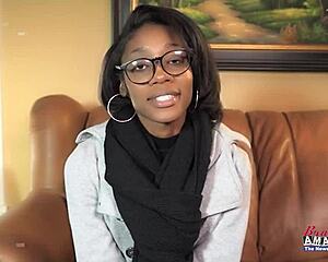 nerdy sylvia in glasses gives sloppy deepthroat and swallows cum