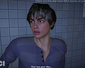fitness vam spies on curvy milf wife giving a sloppy blowjob in this hot 3d hentai animation