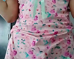 wanna see my sexy pink pajamas on this innocent curvy colleague model?