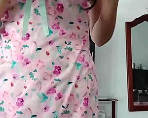 wanna see my sexy pink pajamas on this innocent curvy colleague model?