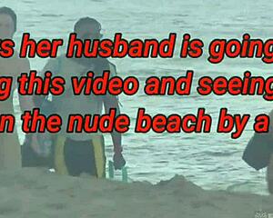 Helena Price Films Exhibitionist Bride Stefanie Mafra's Interracial Beach Fuck as Voyeurs Stare