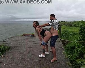 wanna see me eat my friend's gaping pussy on the beach while nicoly milks that cock public?