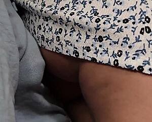 Stranger's throbbing penis grinds her juicy butt on shaky train