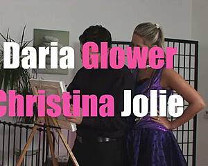 i feel her so deep daria glower rides my cock while christina jolie watches us cum together
