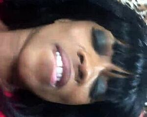 Fresh ebony milf takes italian machine's interracial pussy pounding to cumshot climax!!