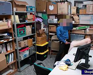 Tight Petite Shoplifter Teen Pounded by LP Officer Big Cock in Office POV