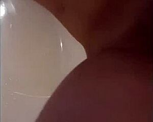 Feels so intense taking it deep in the ass with my tits bouncing wildly in the shower