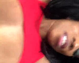 Fresh ebony milf takes italian machine's interracial pussy pounding to cumshot climax!!