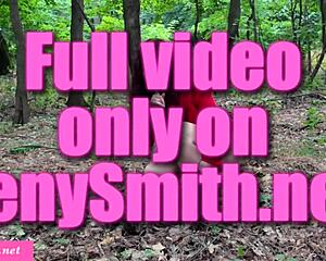 granny jeny smith rams anal dildo deep in her big ass outdoors!!