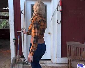 blonde milf hops cowgirl on oiled cock post-massage