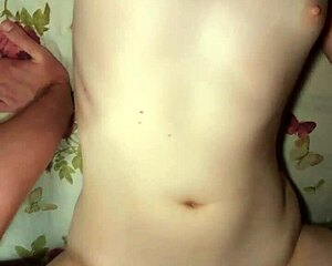 cute petite redhead student girlfriend lets stepbrother rub and fuck shaved pussy missionary close up