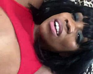 Fresh ebony milf takes italian machine's interracial pussy pounding to cumshot climax!!
