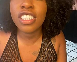 ebony teen gives jerk off instructions to make you cum