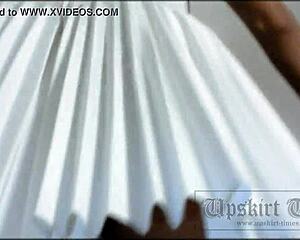 spy cam catches hot blonde's juicy upskirt tease under skirt