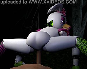chica's riding dick naked fingering in forest