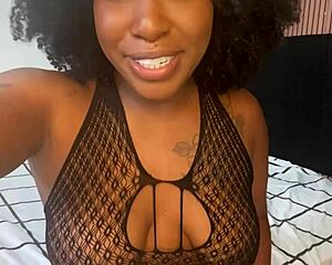 ebony teen gives jerk off instructions to make you cum