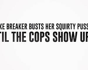 bike mechanic pounds squirting pussy hard until cops arrive. rocky emerson kaiia eve get busted