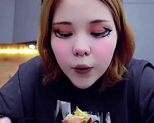 chubby cutie furiyssh gorges on food in hot mukbang