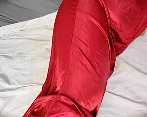 I fuck wife in red dress pounding her wet creamy pussy hard