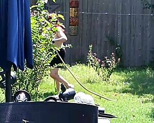 Steffi Waters Tends Her Lush Garden In Steamy Hotwife Redhead Outdoor Display