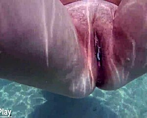Mature Pussy Filled with Creampie Underwater Cum Blast!
