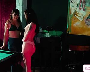 i licked that hot brunette barista's pussy right on the pool table 😍👅