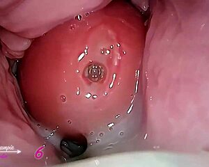 redhead pregnant babe bent over for monster cock creampie in wasteland