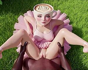 Ballerina Cappuccina double penetrated rough by huge black cocks in hentai anime