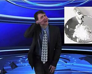 A daring brunette weather girl strips NAKED outdoors for public tease