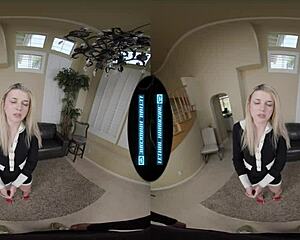 Cute shy skinny blonde office teen with small tits begs for hardcore doggystyle pounding from boss