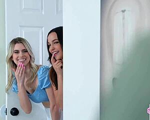 rissa may and brunette share blowjobs deepthroats cumswaps in steamy 3some roleplay with muff diving orgasms