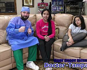 Dr Tampa gives constipated alix avery her first enema closeup backstage