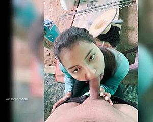 i paid this young colombian farm girl to MILK my cock dry... damn