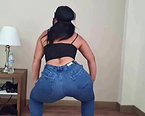 BBW goddess gives bent over lapdance with big ass tits doggystyle tease