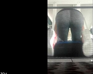mexican teen flaca bends ass over leggings for doggystyle gym pounding