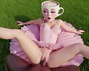 Ballerina Cappuccina double penetrated rough by huge black cocks in hentai anime