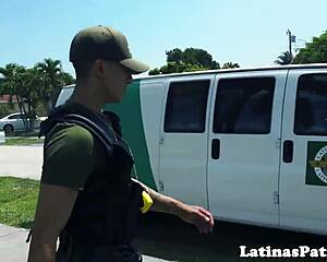 Real Latina Immigrant Gets POUNDED Doggy by Lucky Agent in Casting!