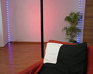 Girl next door poles dances teasing in sexy party chat